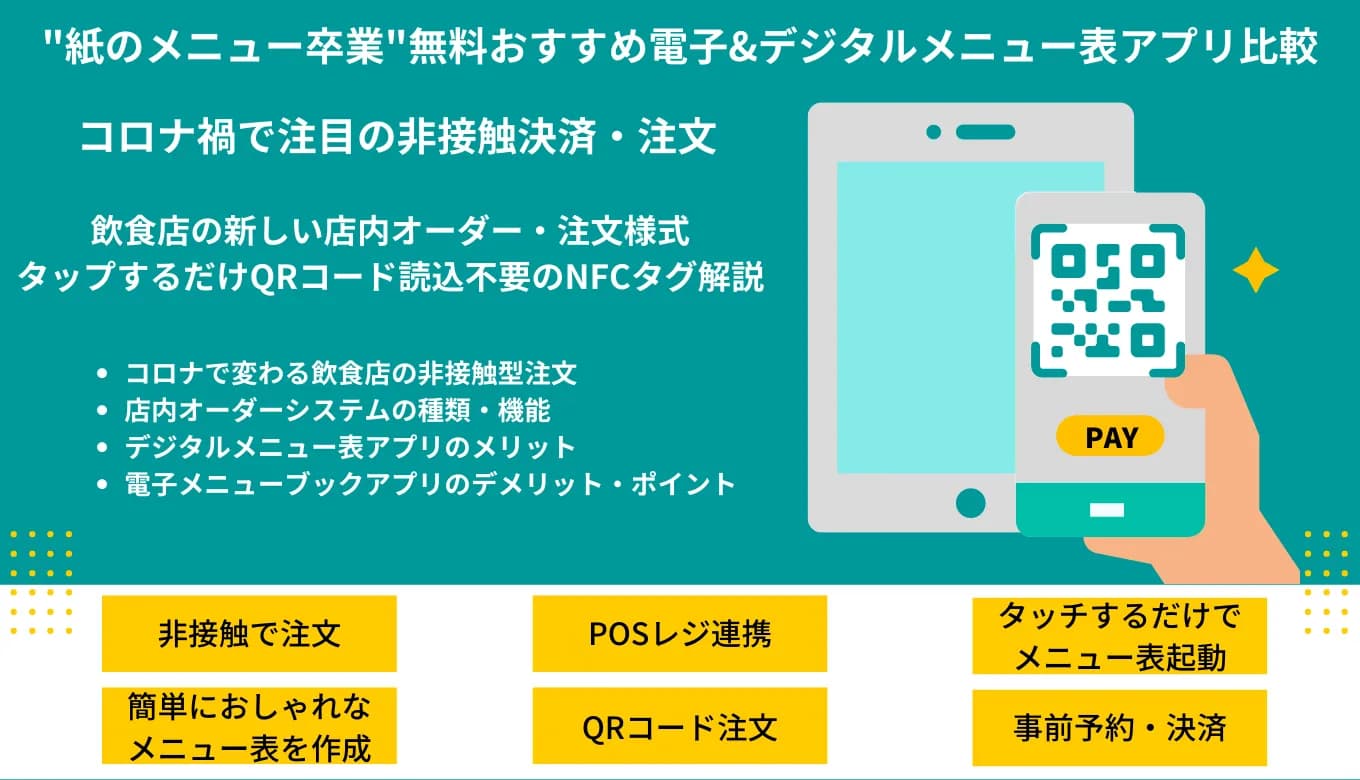 デジタル&電子メニューブックアプリ比較16選！種類別の機能・無料おすすめツール・メリット・デメリットのサムネイル画像