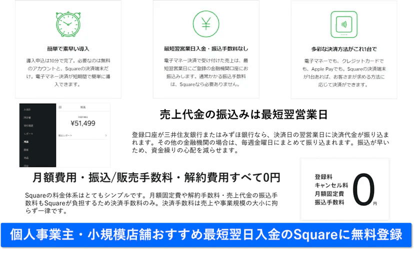 Square スマホでタッチ決済紹介画像の2枚目