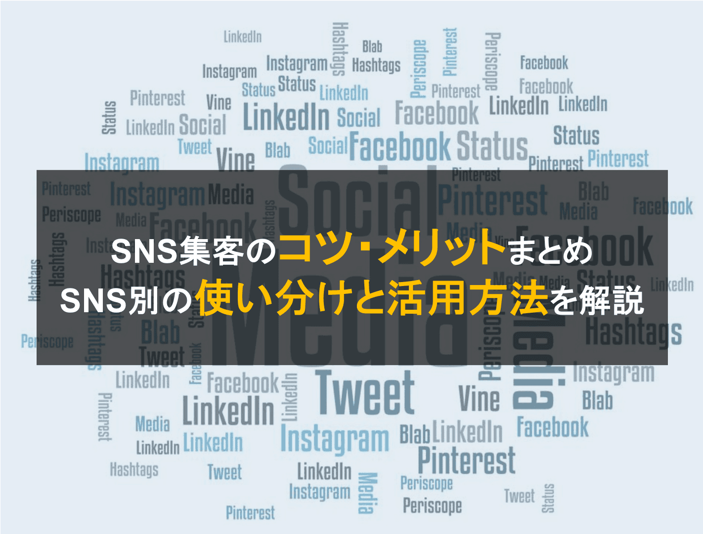 SNS集客のコツとは?SNS別の特徴、目的別の使い分け方法を比較・活用メリット・成功事例